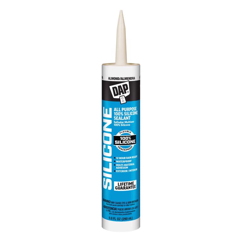 DAP Almond Silicone Rubber Door/Siding/ Window Sealant 10.1 oz (Pack of 12)