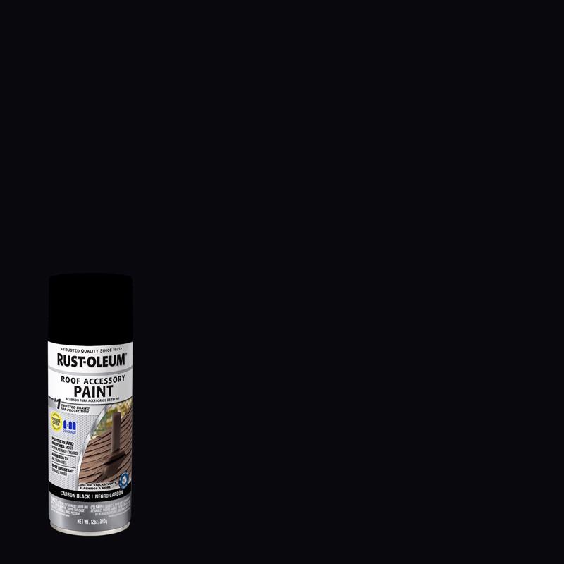 Rust-Oleum Roof Accessory Flat/Matte Carbon Black Spray Paint 12 oz (Pack of 6)