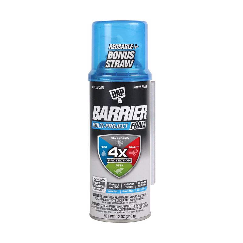 DAP Barrier Foam White Polyurethane Foam Multipurpose Barrier Foam 12 oz (Pack of 12)