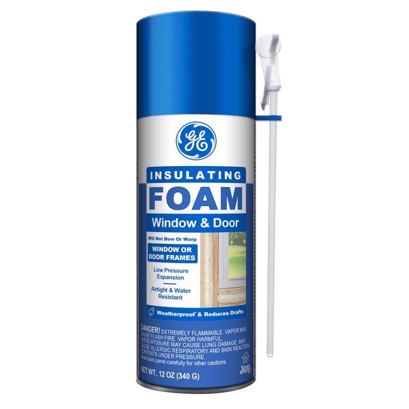 GE White Foam Window and Door Insulating Sealant 12 oz (Pack of 12)