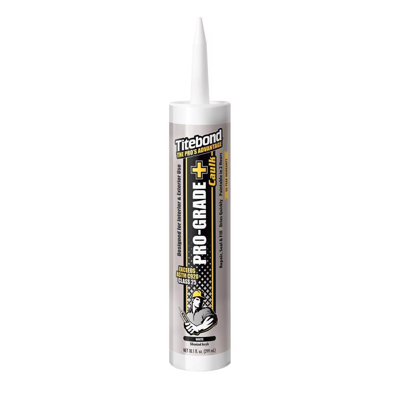 Titebond Pro-Grade Plus White Siliconized Acrylic Multipurpose Caulk 10.1 oz (Pack of 12)