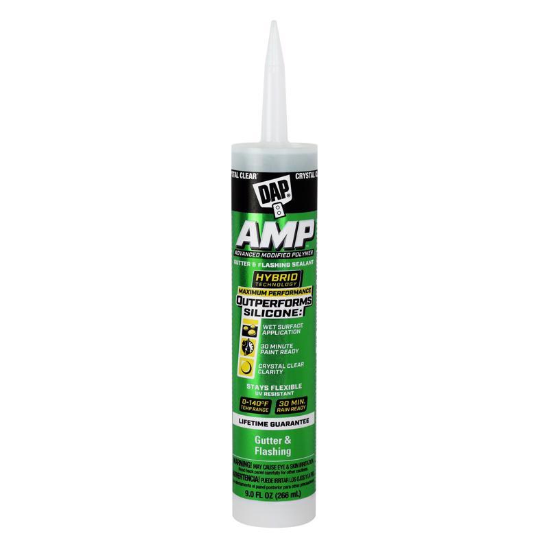 DAP AMP Crystal Clear Advanced Modified Polymer Gutter and Flashing Sealant 9 oz (Pack of 12)