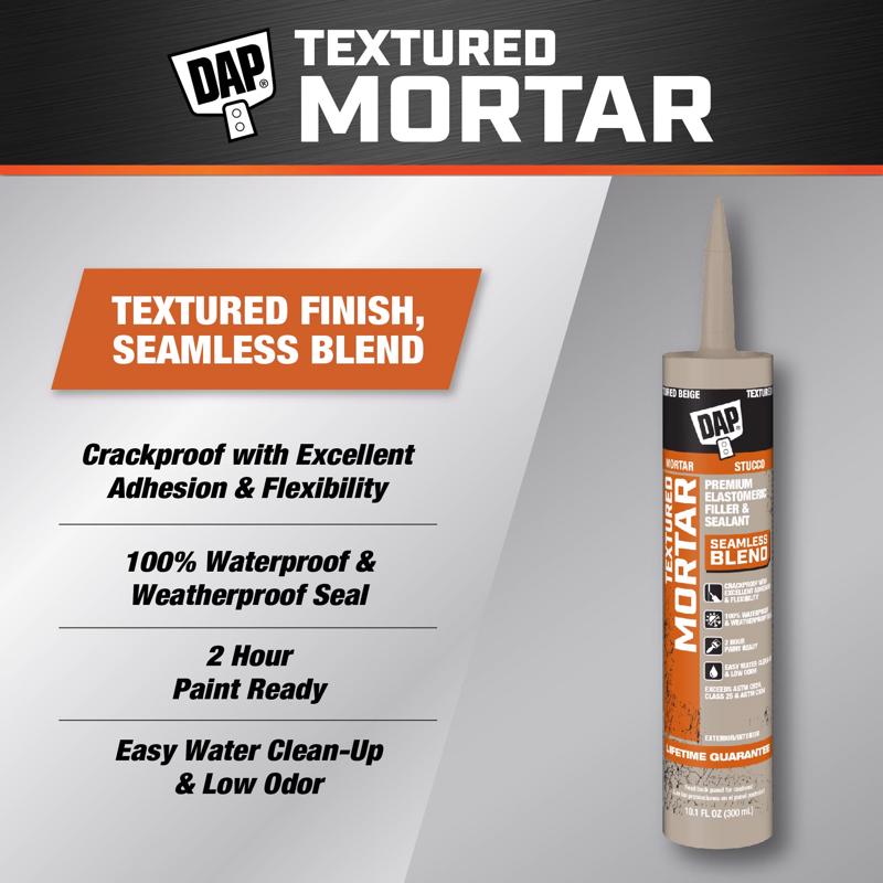DAP Premium Textured Mortar Beige Advanced Latex Concrete and Mortar Sealant 10.1 oz (Pack of 12)