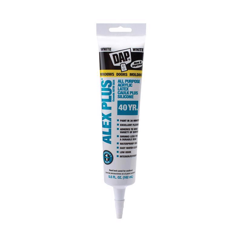 DAP Alex Plus White Acrylic All Purpose Caulk 5.5 oz (Pack of 12)