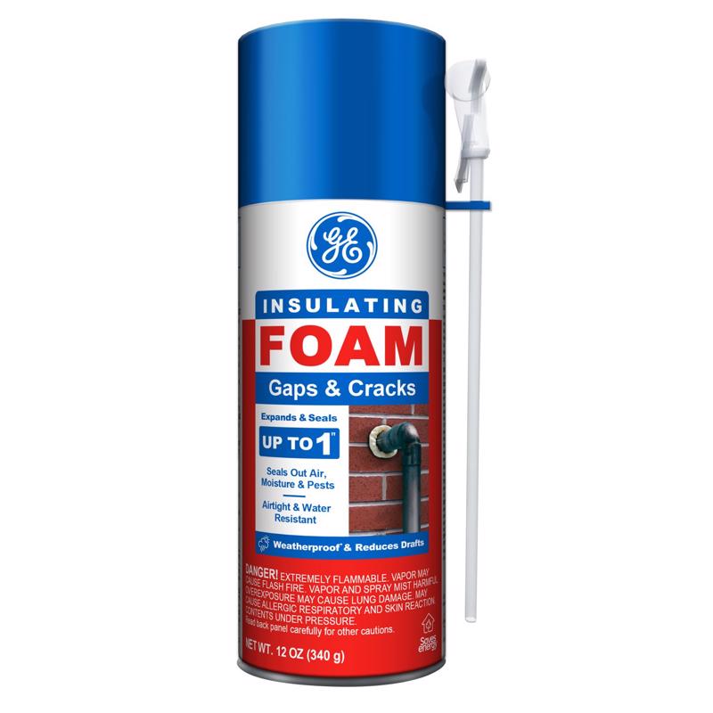 GE Yellow Foam Gaps and Cracks Insulating Sealant 12 oz (Pack of 12)
