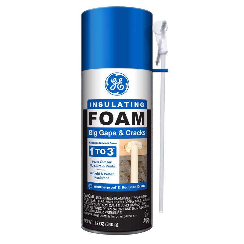 GE Pale Yellow Foam Big Gaps and Cracks Insulating Sealant 12 oz (Pack of 12)