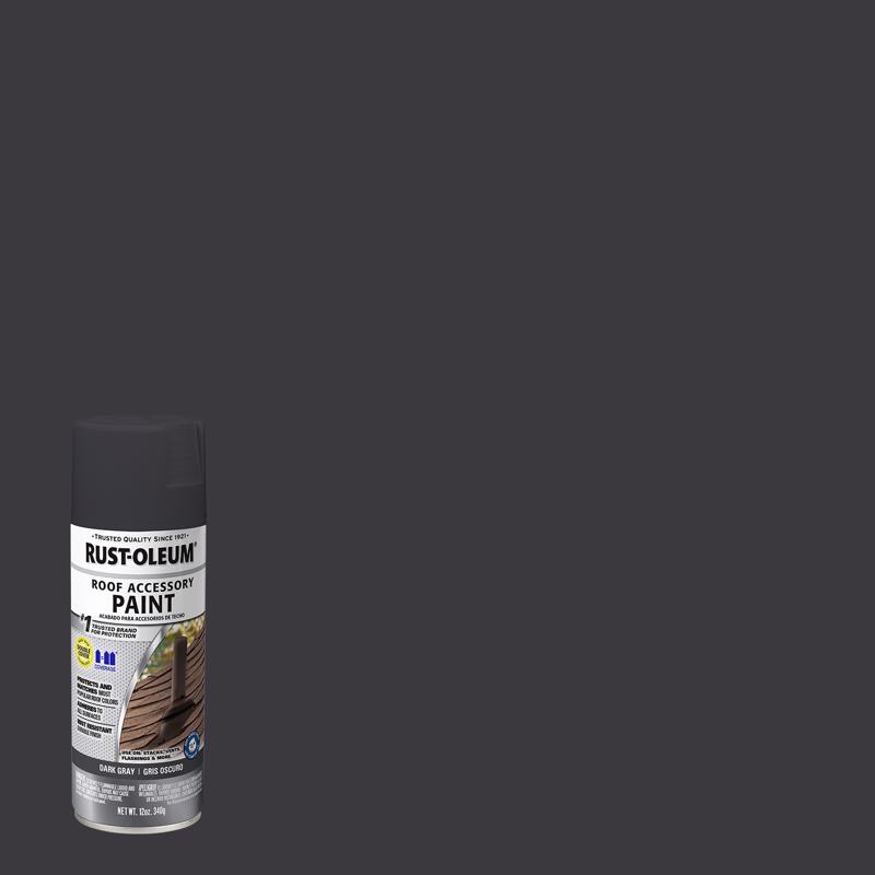 Rust-Oleum Roof Accessory Flat Dark Gray Spray  Paint 12 oz (Pack of 6)