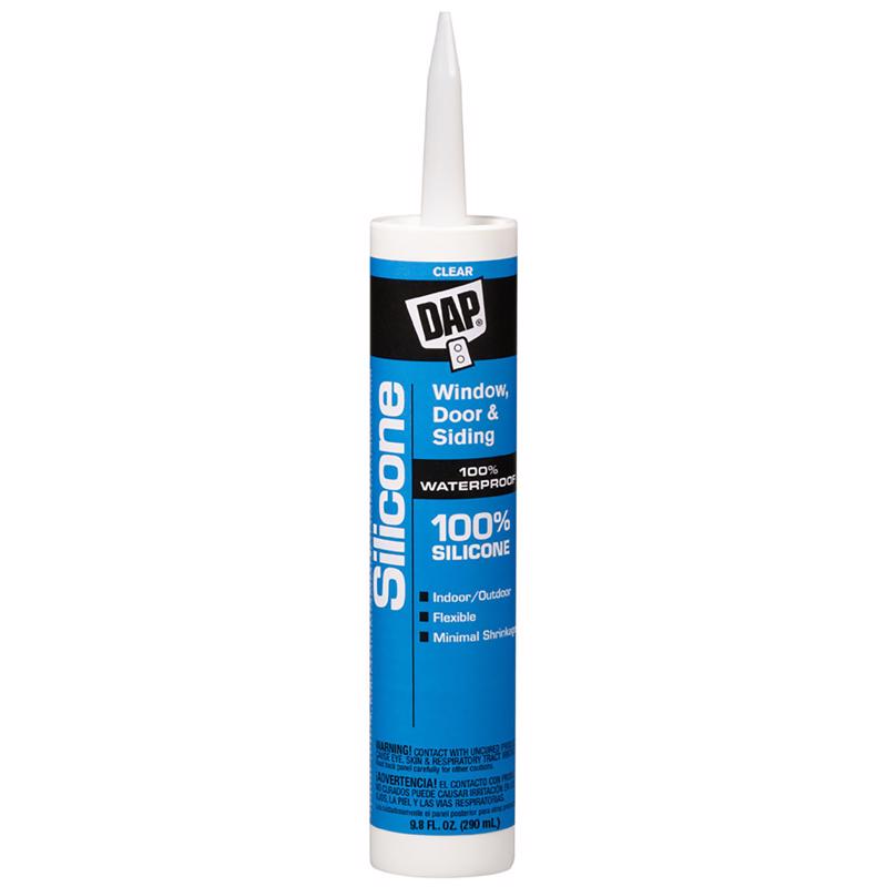 DAP Clear Silicone Rubber Door/Siding/ Window Sealant 9.8 oz (Pack of 12)