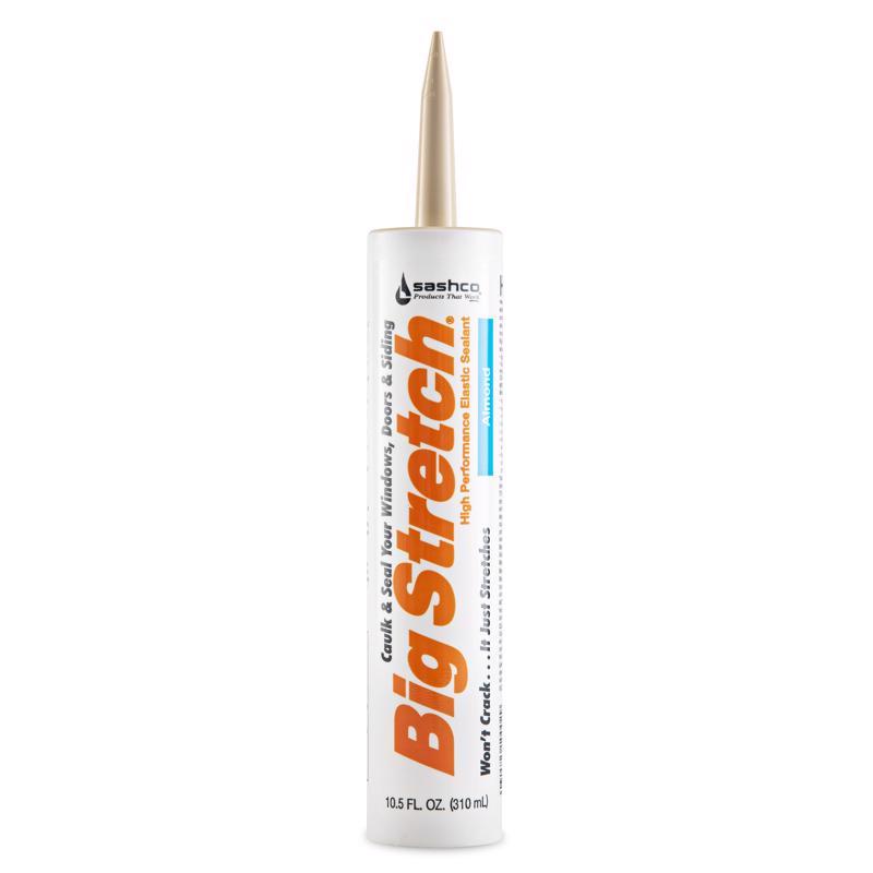 Sashco Big Stretch Almond Elastomeric Acrylic Latex Door/Siding/ Window Caulk 10.5 oz (Pack of 12)