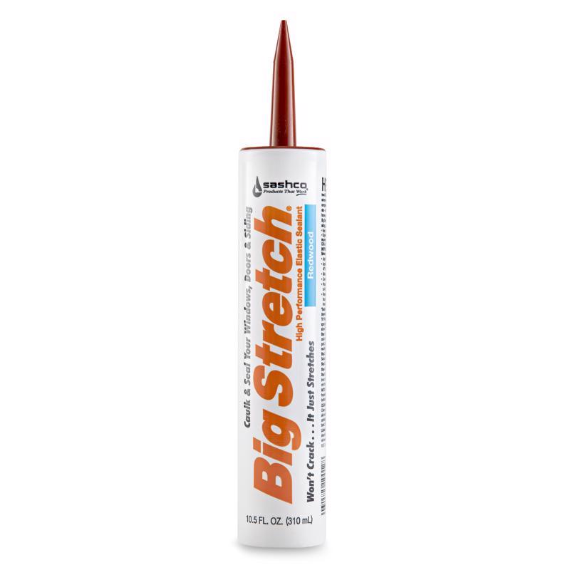 Sashco Big Stretch Redwood Elastomeric Acrylic Latex Door/Siding/ Window Caulk 10.5 oz (Pack of 12)