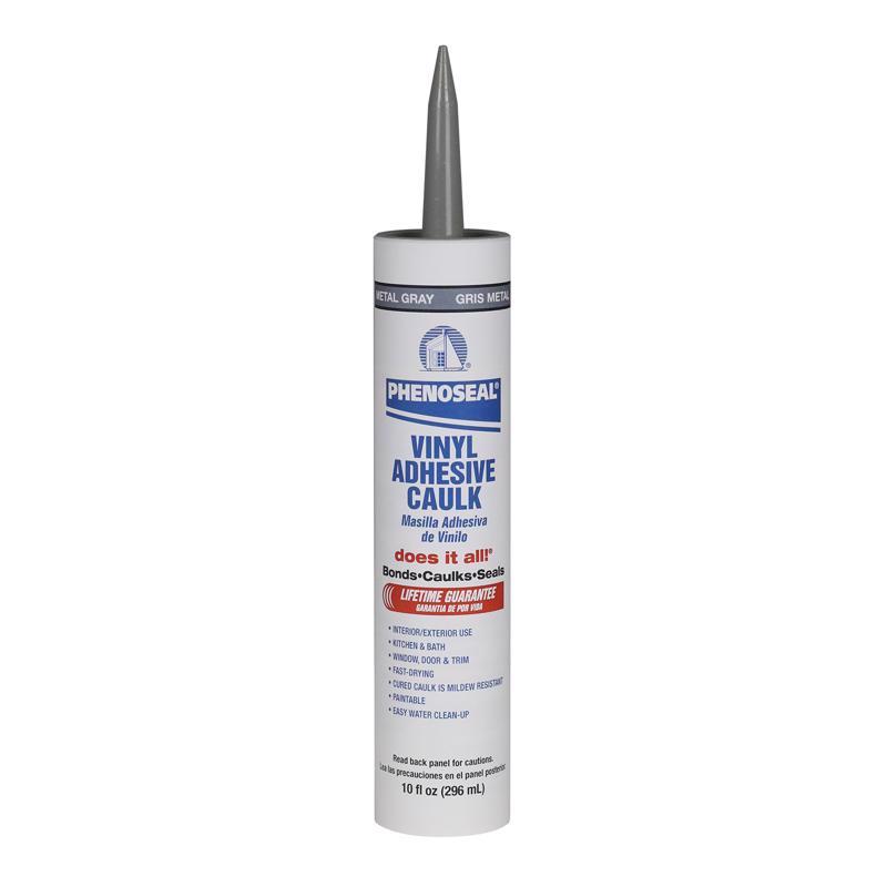 Phenoseal Gray Vinyl Kitchen and Bath Adhesive Caulk 10 oz (Pack of 12)