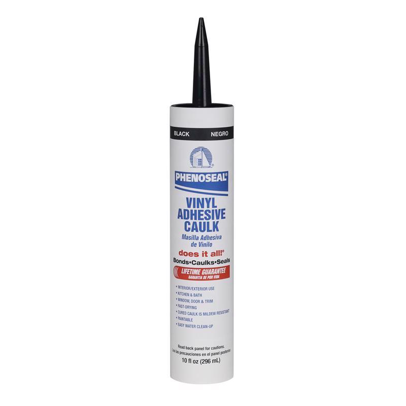 Phenoseal Black Vinyl Kitchen and Bath Adhesive Caulk 10 oz (Pack of 12)