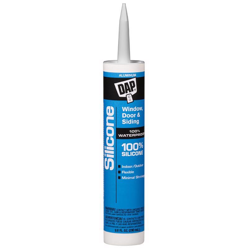 DAP Aluminum Silicone Rubber Door/Siding/ Window Sealant 10.1 oz (Pack of 12)