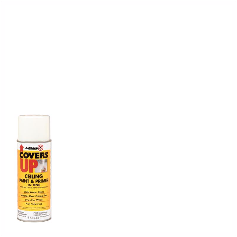 Zinsser Covers Up White Flat Solvent-Based Acrylic Ceiling Paint and Spray Primer 13 oz (Pack of 6)