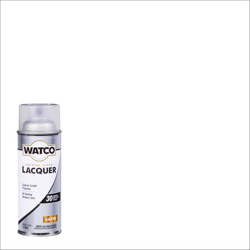 WATCO Satin Clear Oil-Based Alkyd Wood Finish Lacquer Spray 11.25 oz (Pack of 6)