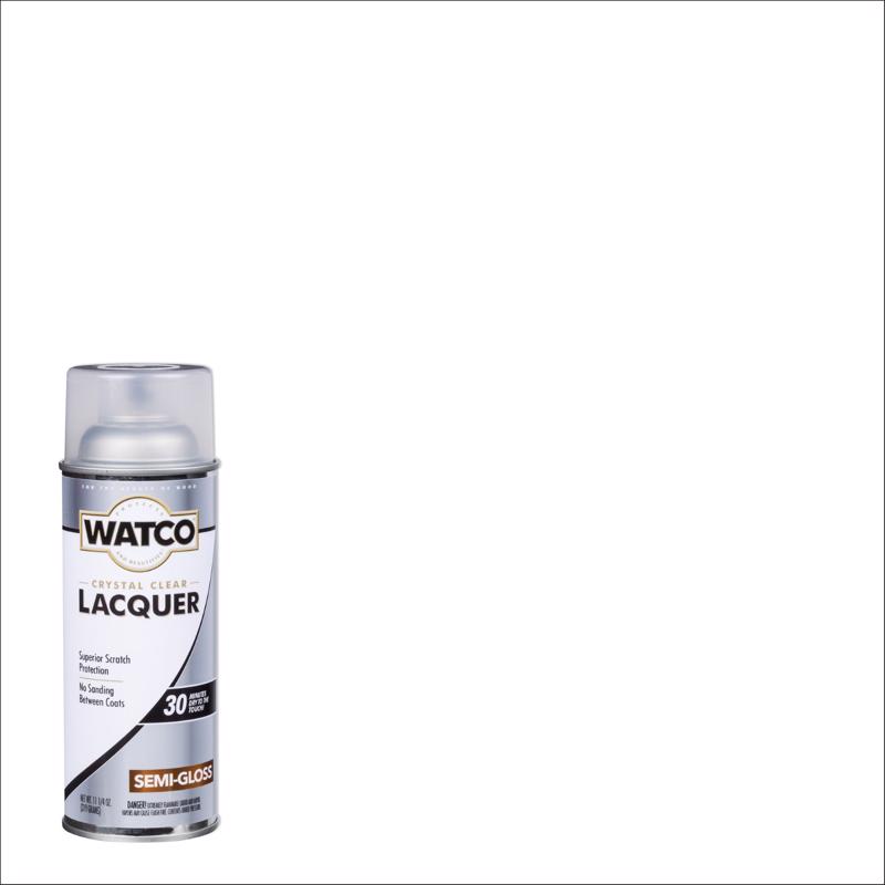 WATCO Semi-Gloss Clear Oil-Based Alkyd Wood Finish Lacquer Spray 11.25 oz (Pack of 6)