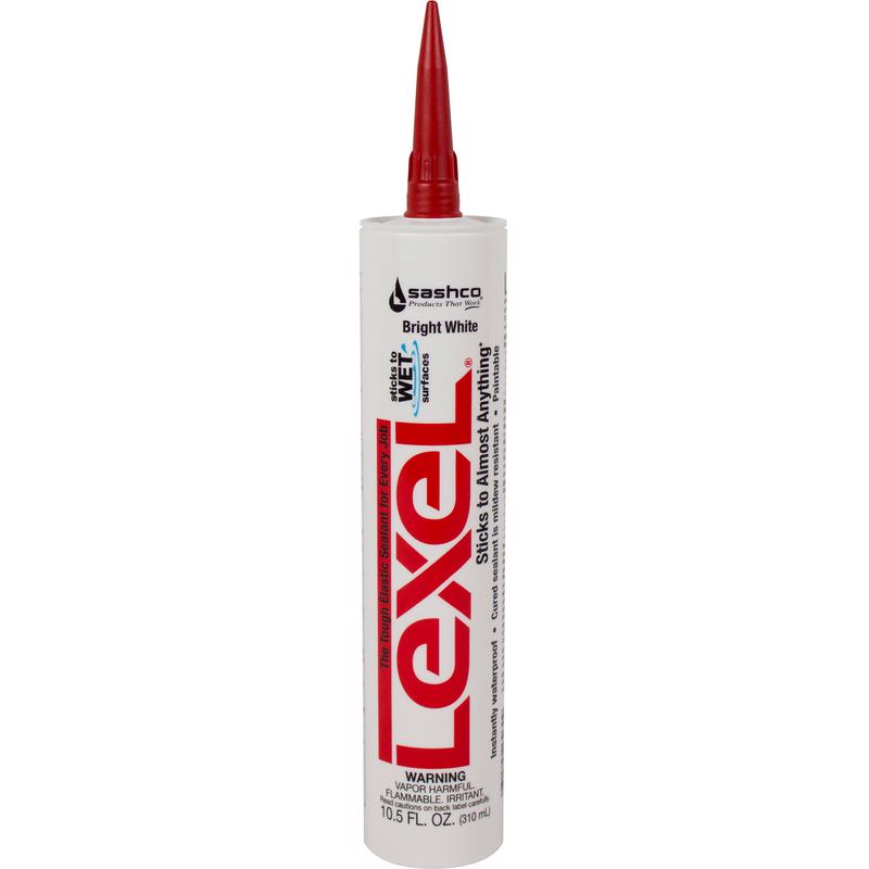 Sashco Lexel White Synthetic Rubber All Purpose Caulk 10.5 oz (Pack of 12)