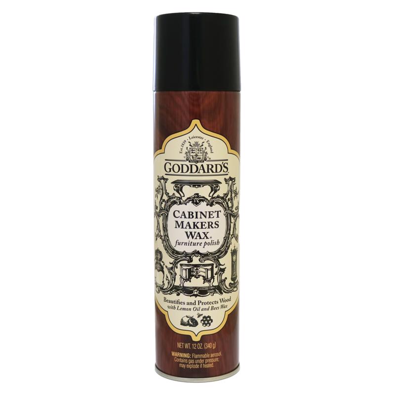 Goddard's Cabinet Makers Wax Lemon Scent Fine Furniture Cleaner and Polish 12 oz Spray (Pack of 6)