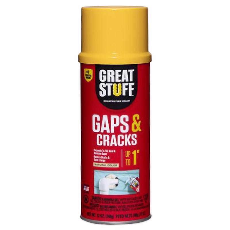 Great Stuff Gaps & Cracks Ivory Polyurethane Insulating Foam Sealant 12 oz (Pack of 12)