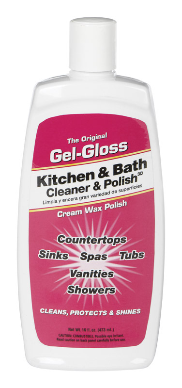 Gel-Gloss No Scent Kitchen and Bathroom Cleaner Liquid 16 fl. oz. (Pack of 12)