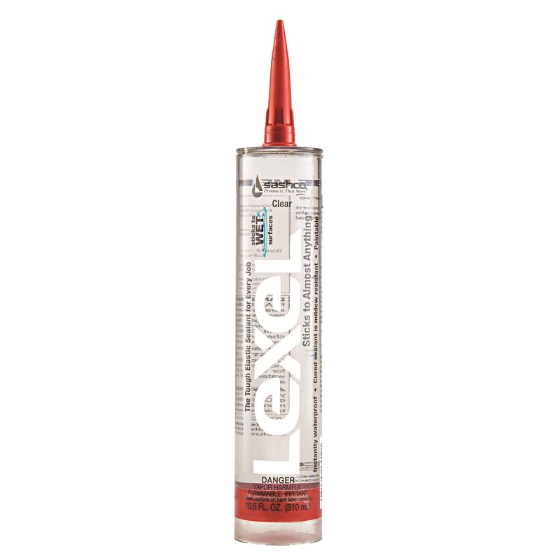 Sashco Lexel Clear Synthetic Rubber All Purpose Caulk 10.5 oz (Pack of 12)