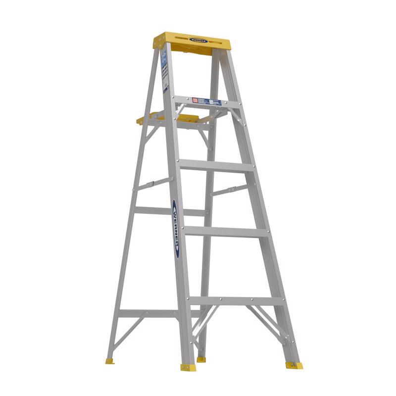 Werner 5 ft. H Aluminum Step Ladder Type I 250 lb. cap.