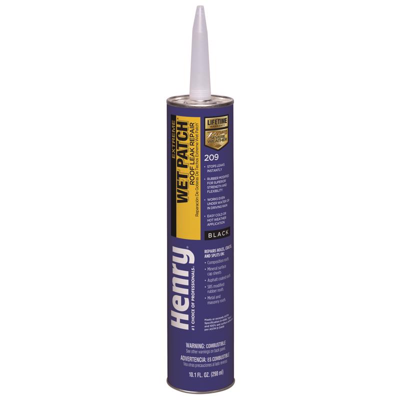 Henry Wet Patch Black Asphalt All-Weather Roof Cement 10.1 oz (Pack of 24)