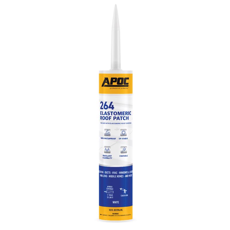 APOC Gloss White Elastomeric Roof Sealant 10.1 oz (Pack of 12)