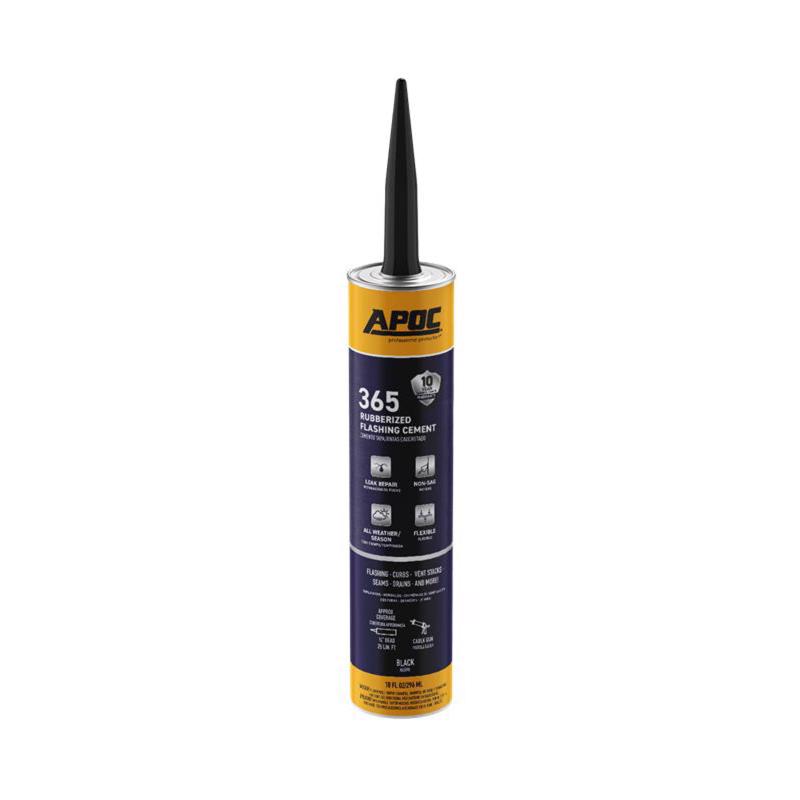 APOC Eterna-Flash Gloss Black Rubber Roof & Flashing Cement 10.1 oz (Pack of 12)