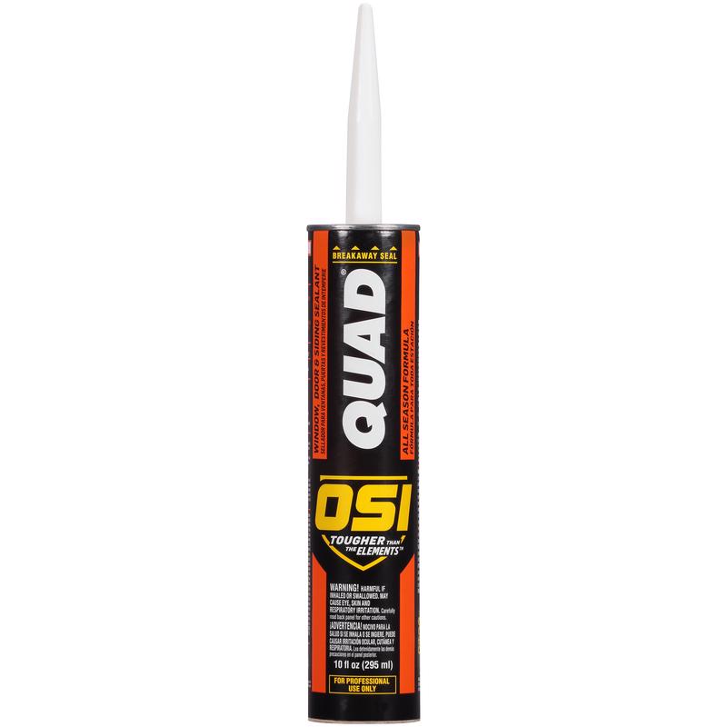 OSI Quad White Elastomeric Polymers Door/Siding/ Window Sealant 10 oz (Pack of 12)