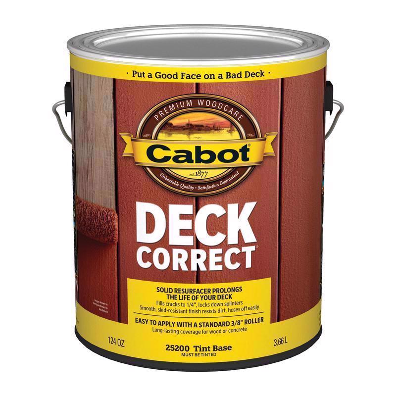 Cabot DeckCorrect Solid Tintable Tint Base Water-Based Acrylic Deck Resurfacer 1 gal (Pack of 4)