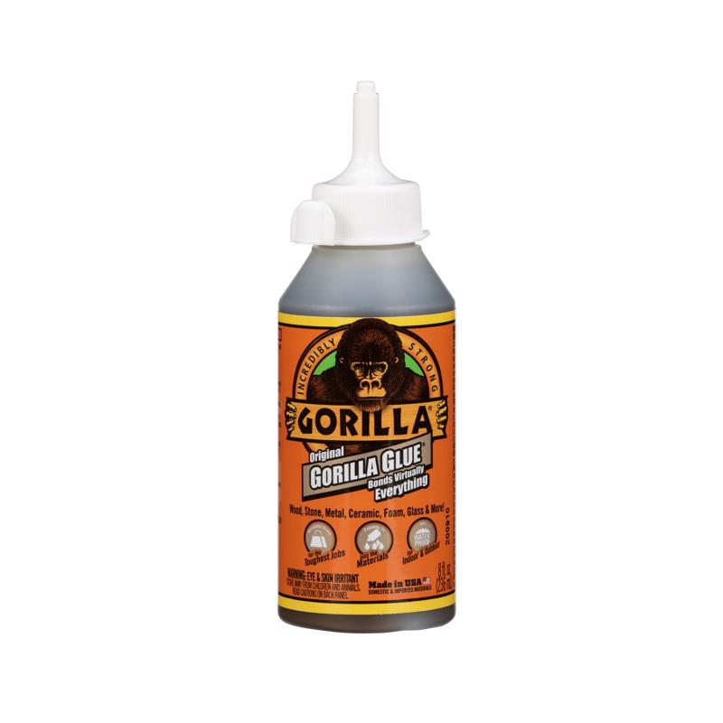 Gorilla High Strength Polyurethane Tan Original Gorilla Glue 8 oz (Pack of 6)
