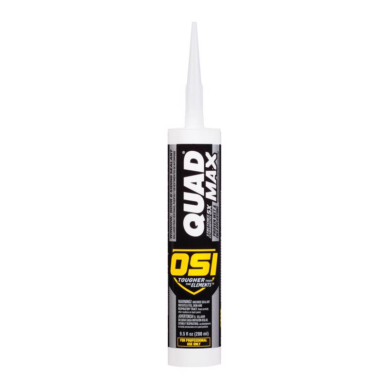 OSI Quad Max White Elastomeric Polymers Door/Siding/ Window Sealant 9.5 oz (Pack of 12)