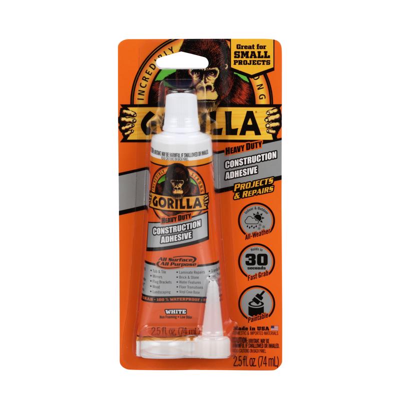Gorilla All Purpose Construction Adhesive 2.5 oz (Pack of 6)