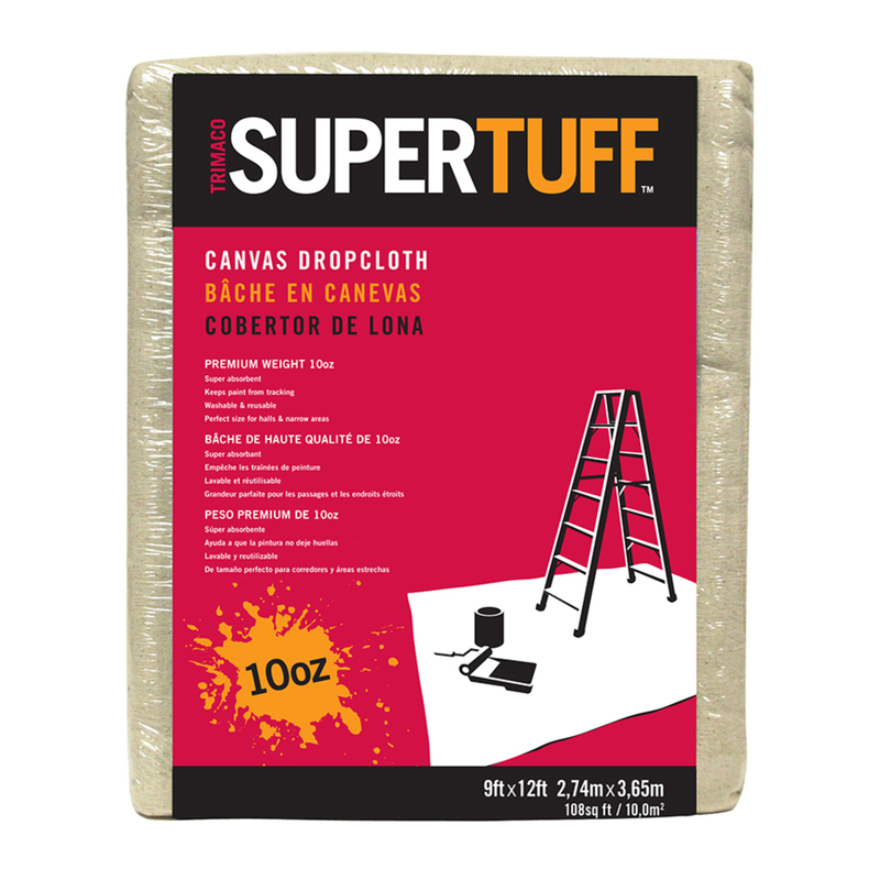 Trimaco SuperTuff 9 ft. W X 12 ft. L 10 oz Canvas Drop Cloth 1 pk
