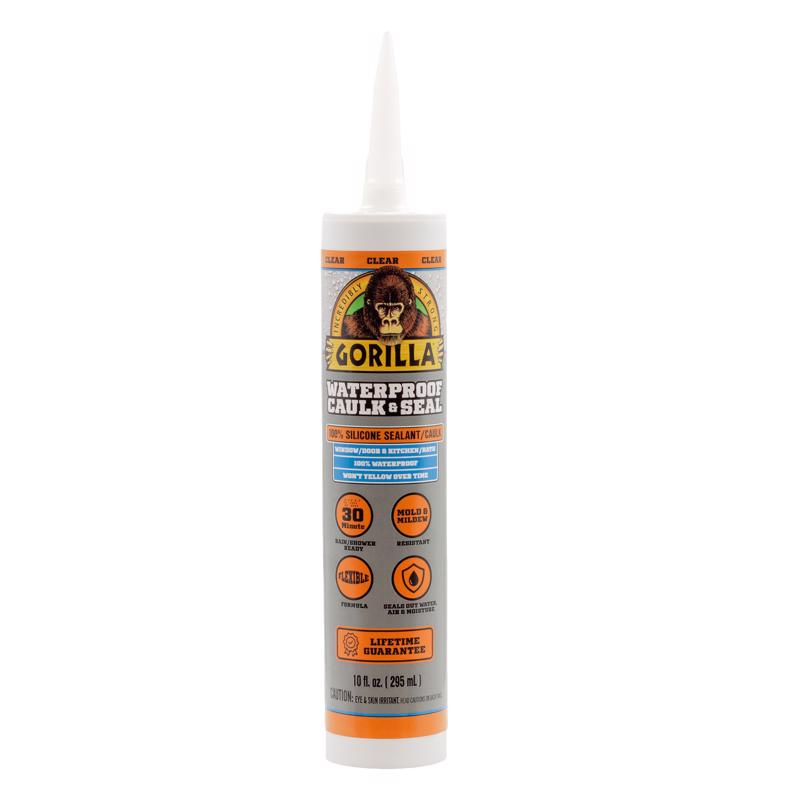 Gorilla Clear Silicone All Purpose Sealant 10 oz (Pack of 12)