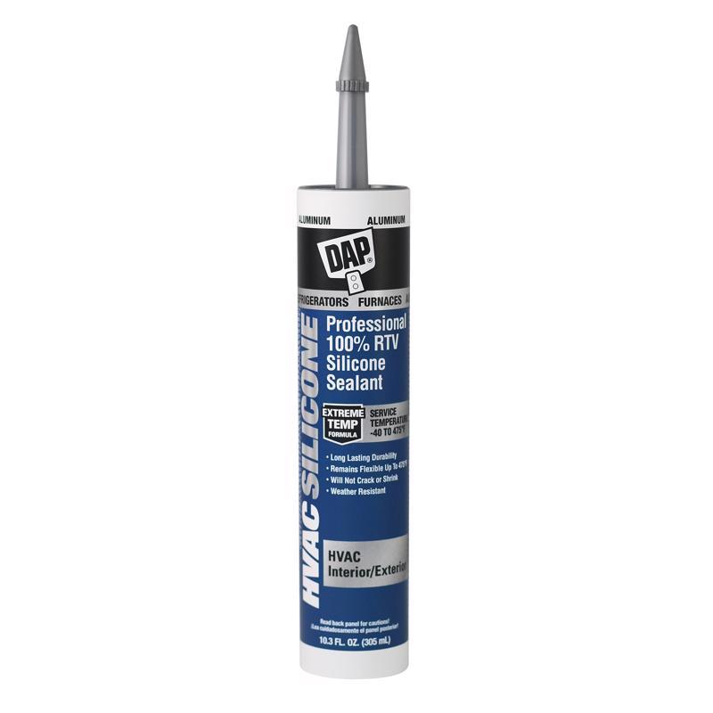 DAP HVAC Silicone Aluminum 100% RTV Silicone HVAC Sealant 10.3 oz (Pack of 12)