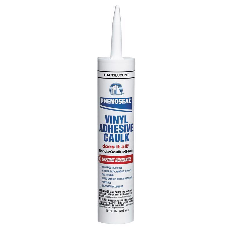 Phenoseal Clear Vinyl All Purpose Adhesive Caulk 10 oz (Pack of 12)