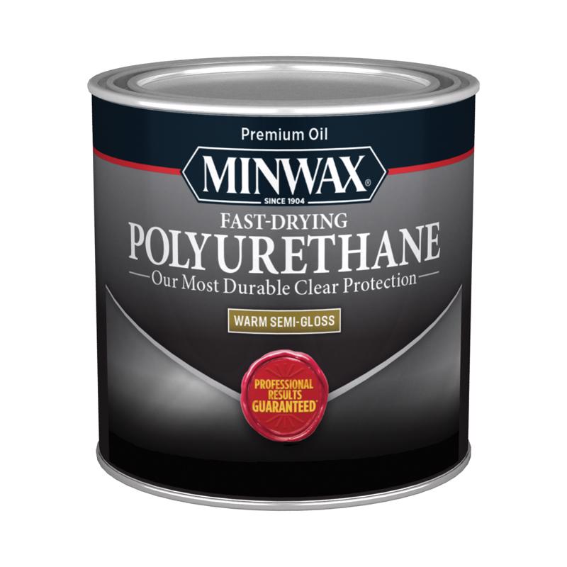Minwax Semi-Gloss Clear Oil-Based Fast-Drying Polyurethane 0.5 pt (Pack of 4)