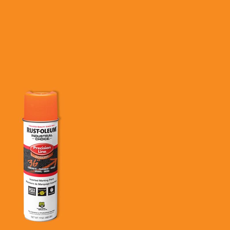 Rust-Oleum Industrial Choice Fluorescent Orange Inverted Marking Paint 17 oz (Pack of 6)