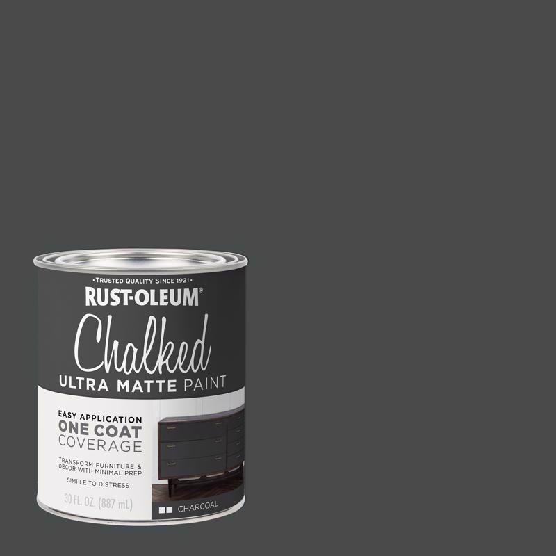 Rust-Oleum Chalked Ultra Matte Charcoal Water-Based Acrylic Chalk Paint 30 oz (Pack of 2)