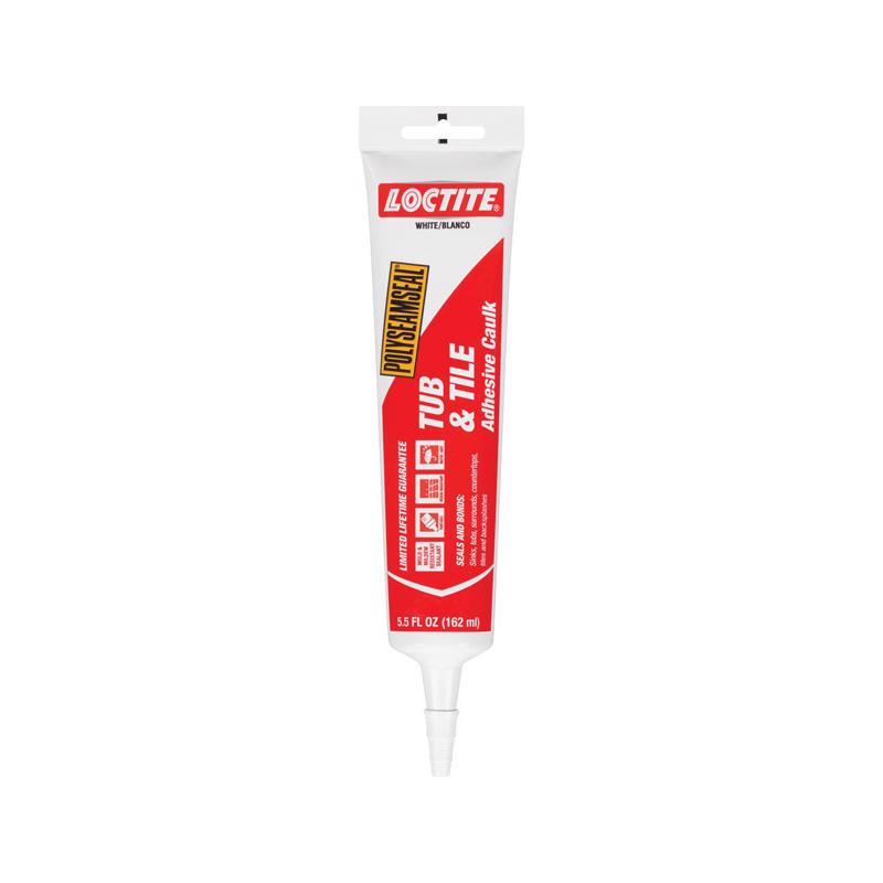 Loctite Polyseamseal White Acrylic Latex Kitchen and Bath Adhesive Caulk 5.5 oz (Pack of 12)