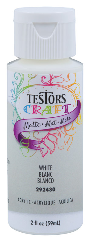 Rust-Oleum Testors Craft White Water-Based Paint Interior 2 oz (Pack of 6)