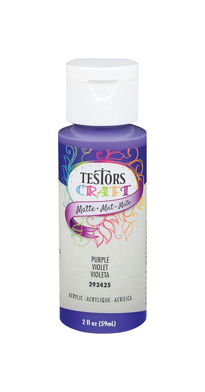 Rust-Oleum Testors Craft Matte Purple Water-Based Paint Interior 2 oz (Pack of 6)