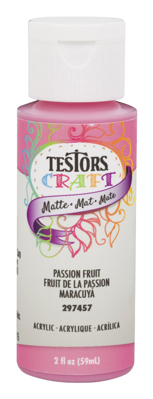 Rust-Oleum Testors Craft Matte Passion Fruit Water-Based Paint Interior 2 oz (Pack of 6)