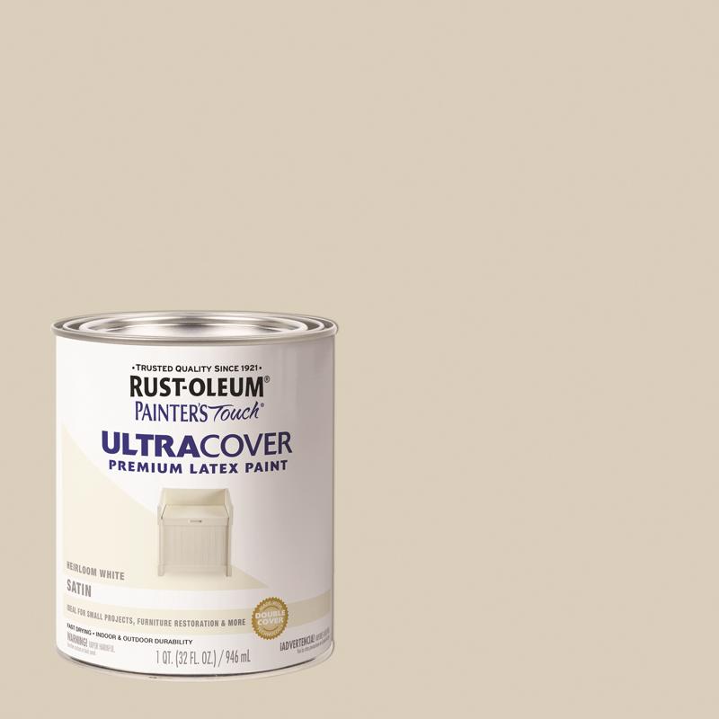 Rust-Oleum Painter's Touch Satin Heirloom White Water-Based Ultra Cover Paint Exterior and Interior (Pack of 2)
