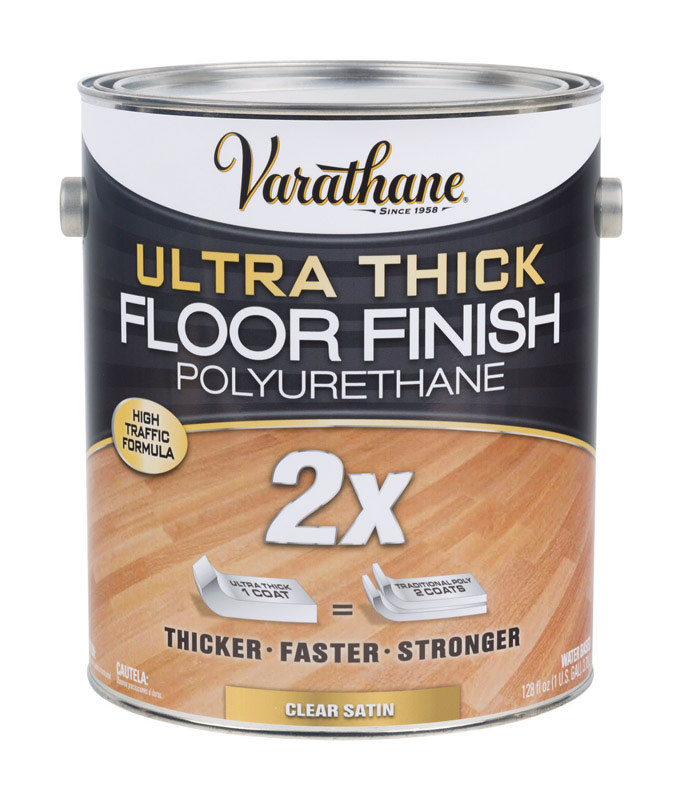 Varathane Transparent Satin Clear Water-Based Acrylic Urethane Floor Finish 1 gal (Pack of 2)