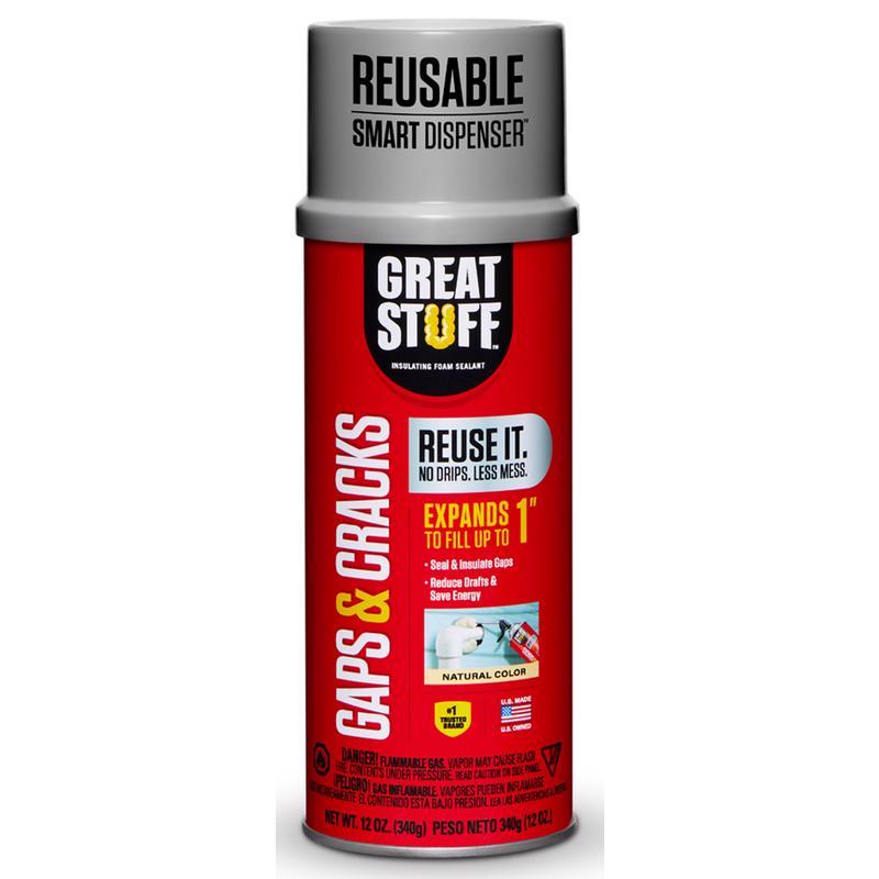 Great Stuff Smart Dispenser Ivory Polyurethane Insulating Foam Sealant 12 oz (Pack of 12)