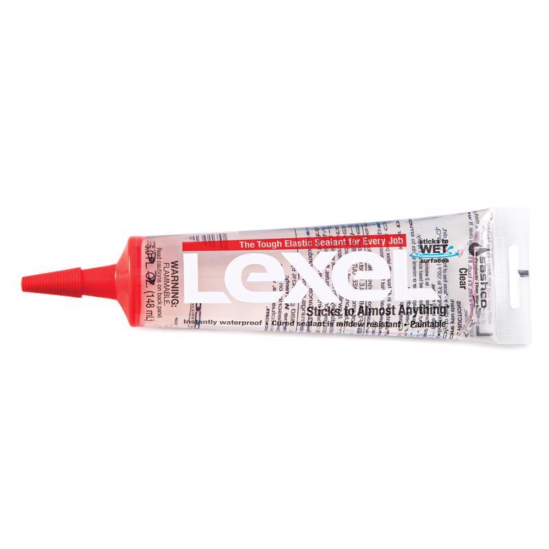 Sashco Lexel Clear Synthetic Rubber All Purpose Caulk 5 oz (Pack of 12)