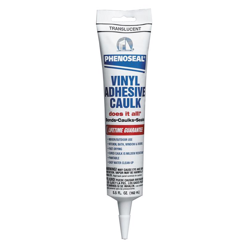 Phenoseal Clear Vinyl All Purpose Adhesive Caulk 5.5 oz (Pack of 15)